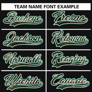 Custom Black Personalized Camo Font Authentic Baseball Jersey