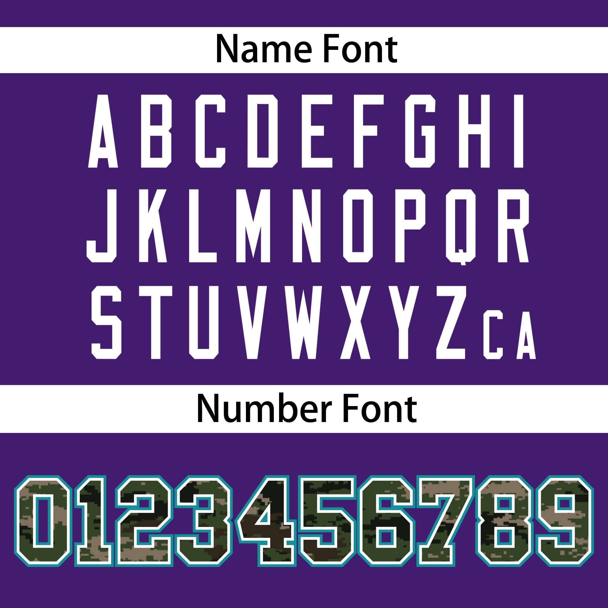 Custom Purple Personalized Camo Font Authentic Baseball Jersey