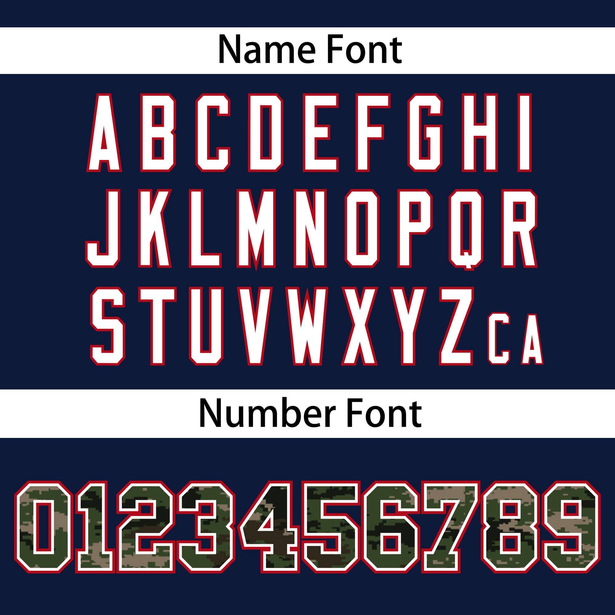 Custom Navy Personalized Camo Font Authentic Baseball Jersey