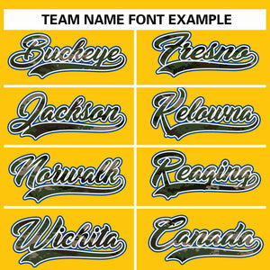 Custom Gold Personalized Camo Font Authentic Baseball Jersey