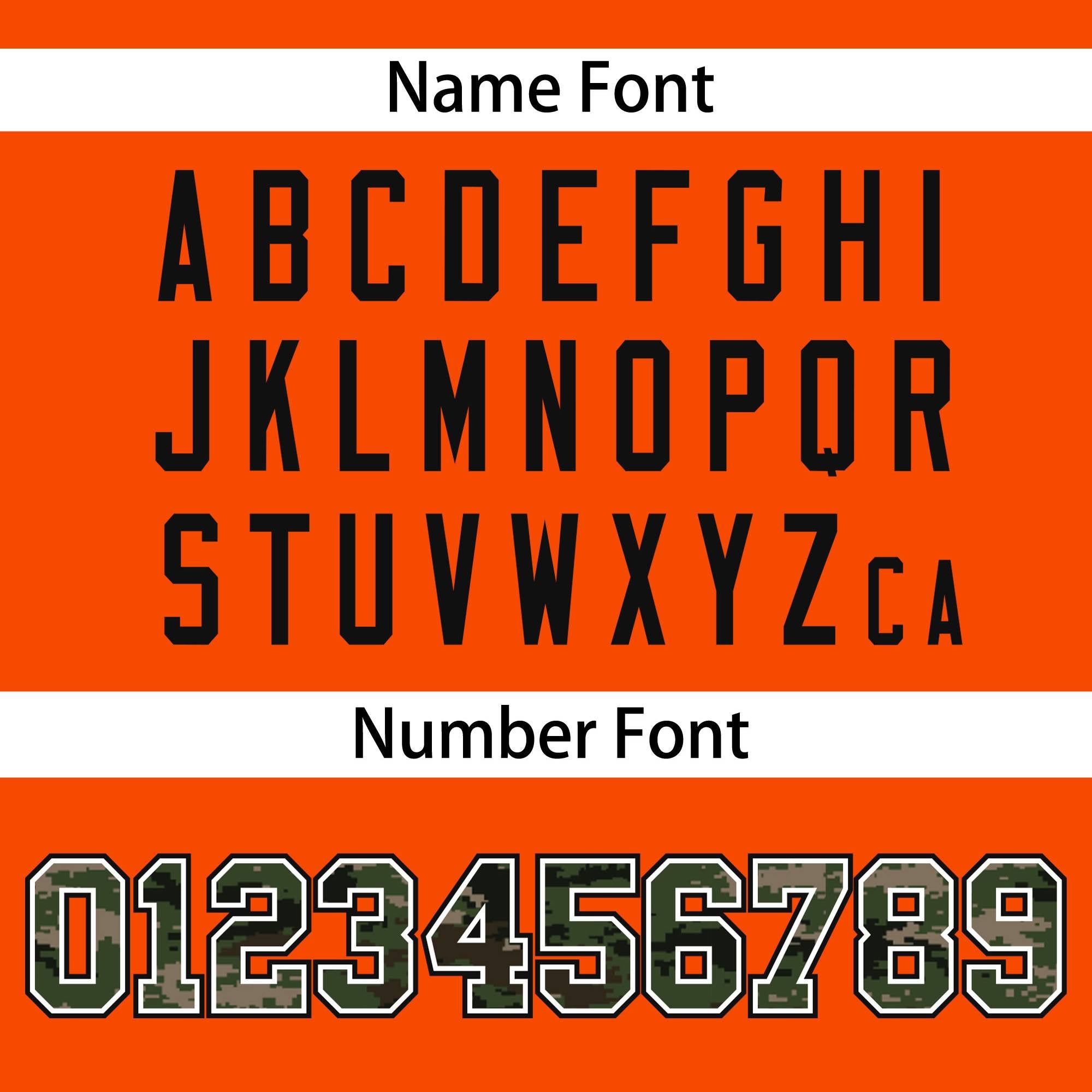 Custom Orange Personalized Camo Font Authentic Baseball Jersey