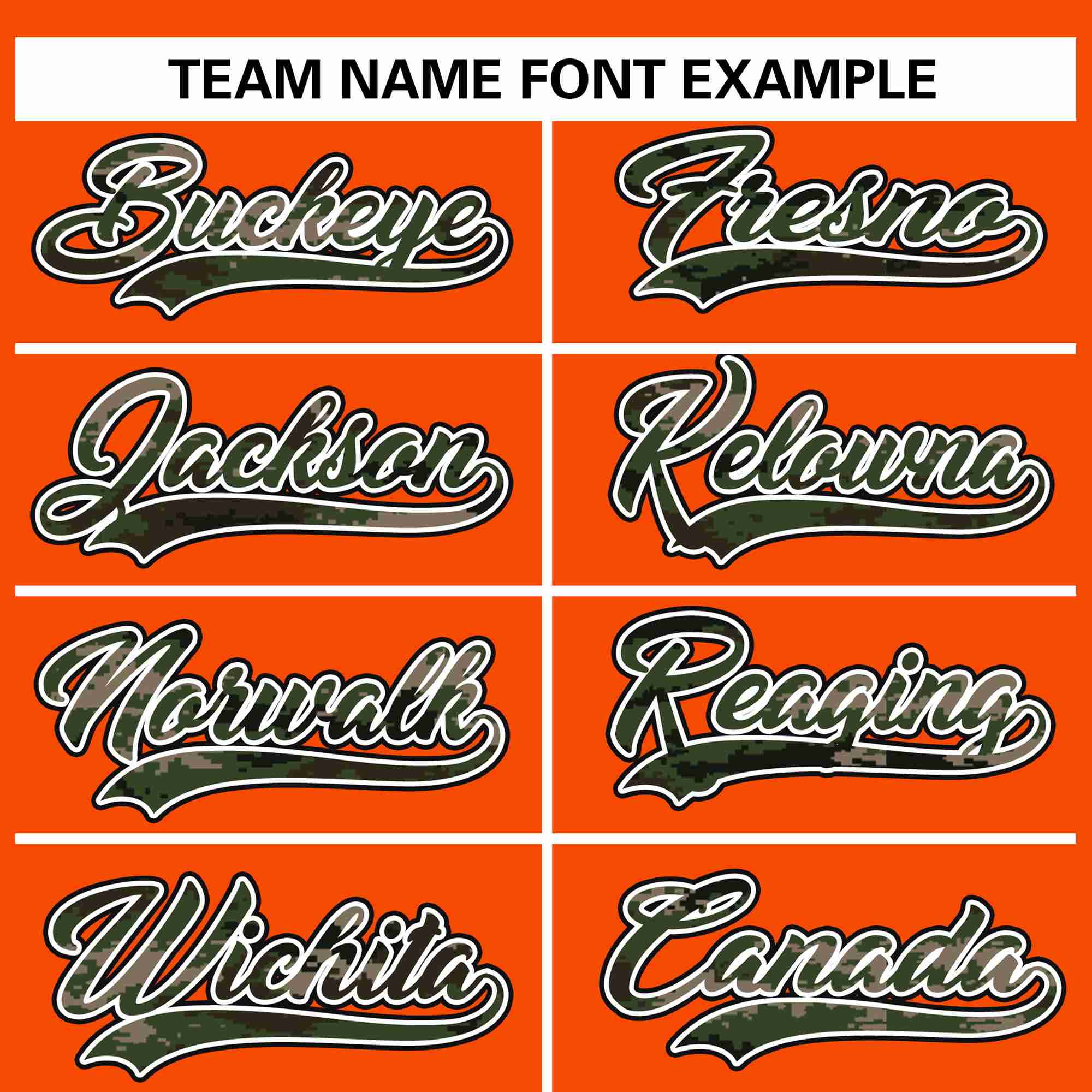 Custom Orange Personalized Camo Font Authentic Baseball Jersey