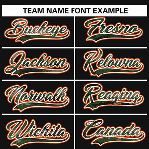 Custom Black Personalized Camo Font Authentic Baseball Jersey