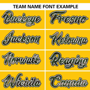 Custom Gold Personalized Camo Font Authentic Baseball Jersey