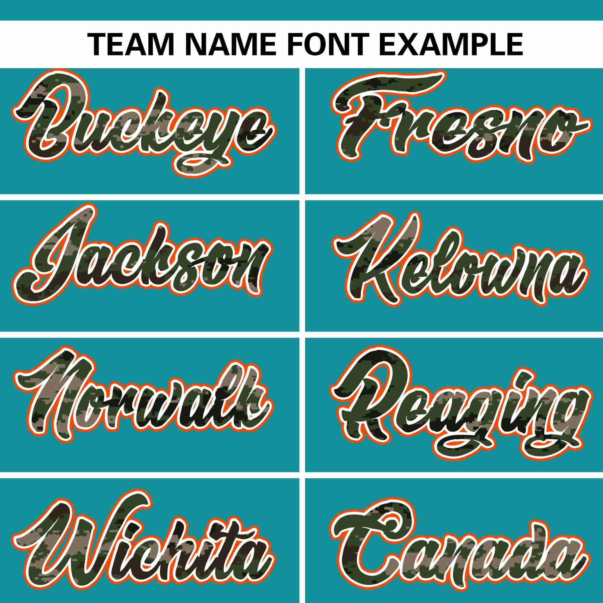 Custom Aqua Personalized Camo Font Authentic Baseball Jersey