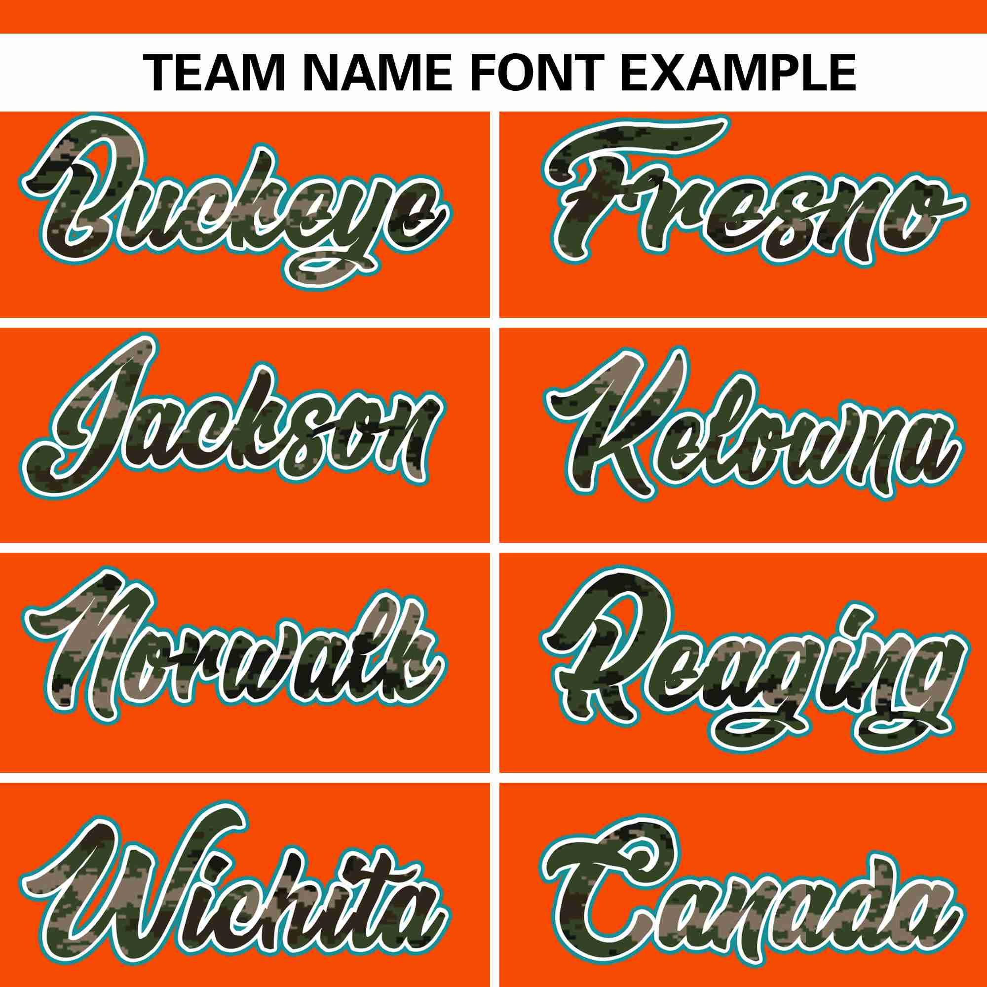 Custom Orange Personalized Camo Font Authentic Baseball Jersey