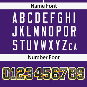 Custom Purple Personalized Camo Font Authentic Baseball Jersey