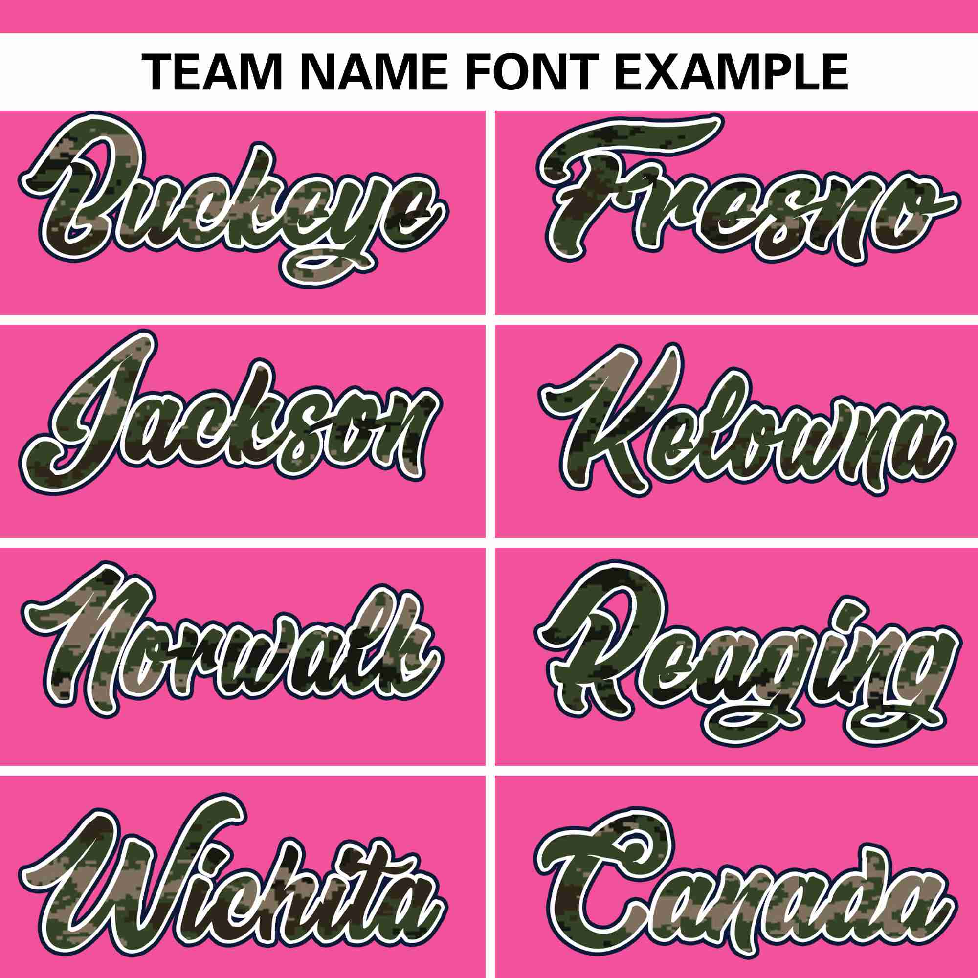 Custom Pink Personalized Camo Font Authentic Baseball Jersey