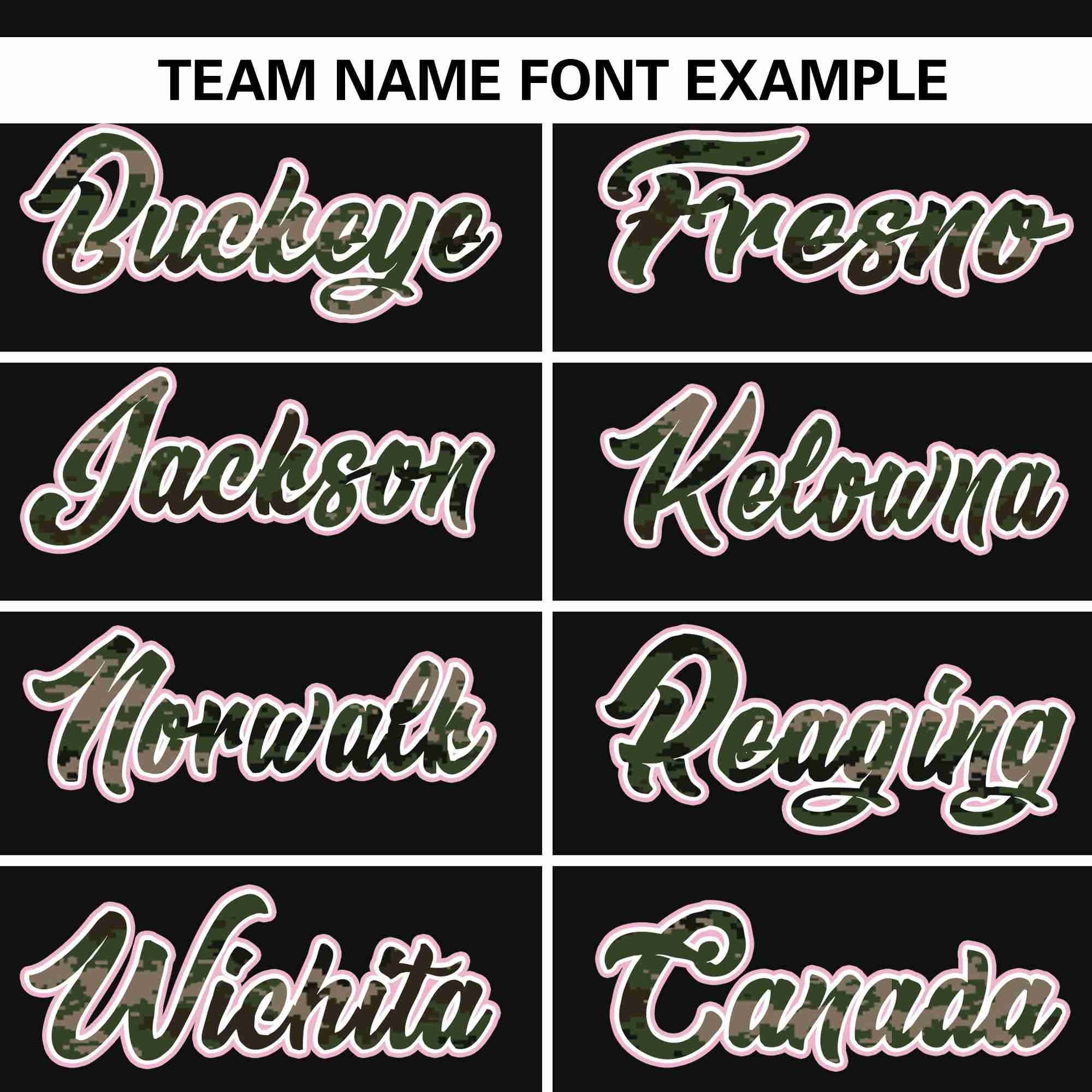 Custom Black Personalized Camo Font Authentic Baseball Jersey