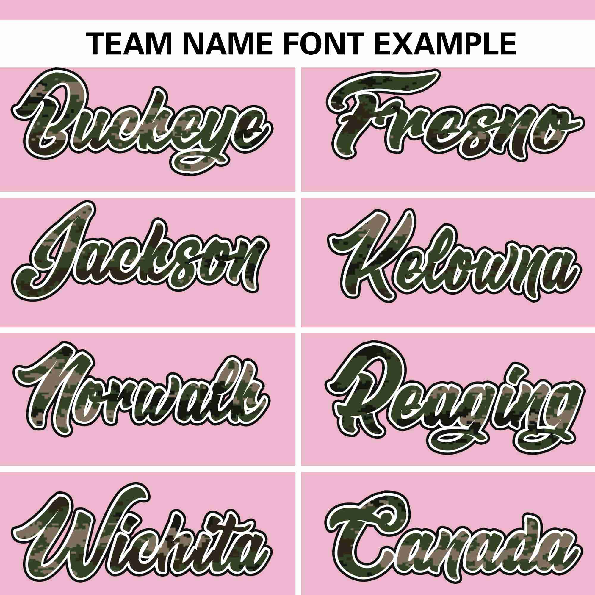 Custom Pink Personalized Camo Font Authentic Baseball Jersey