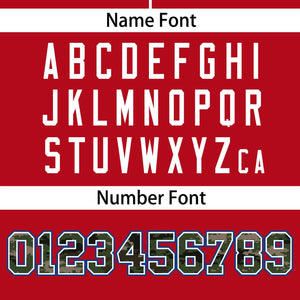 Custom Red Personalized Camo Font Authentic Baseball Jersey