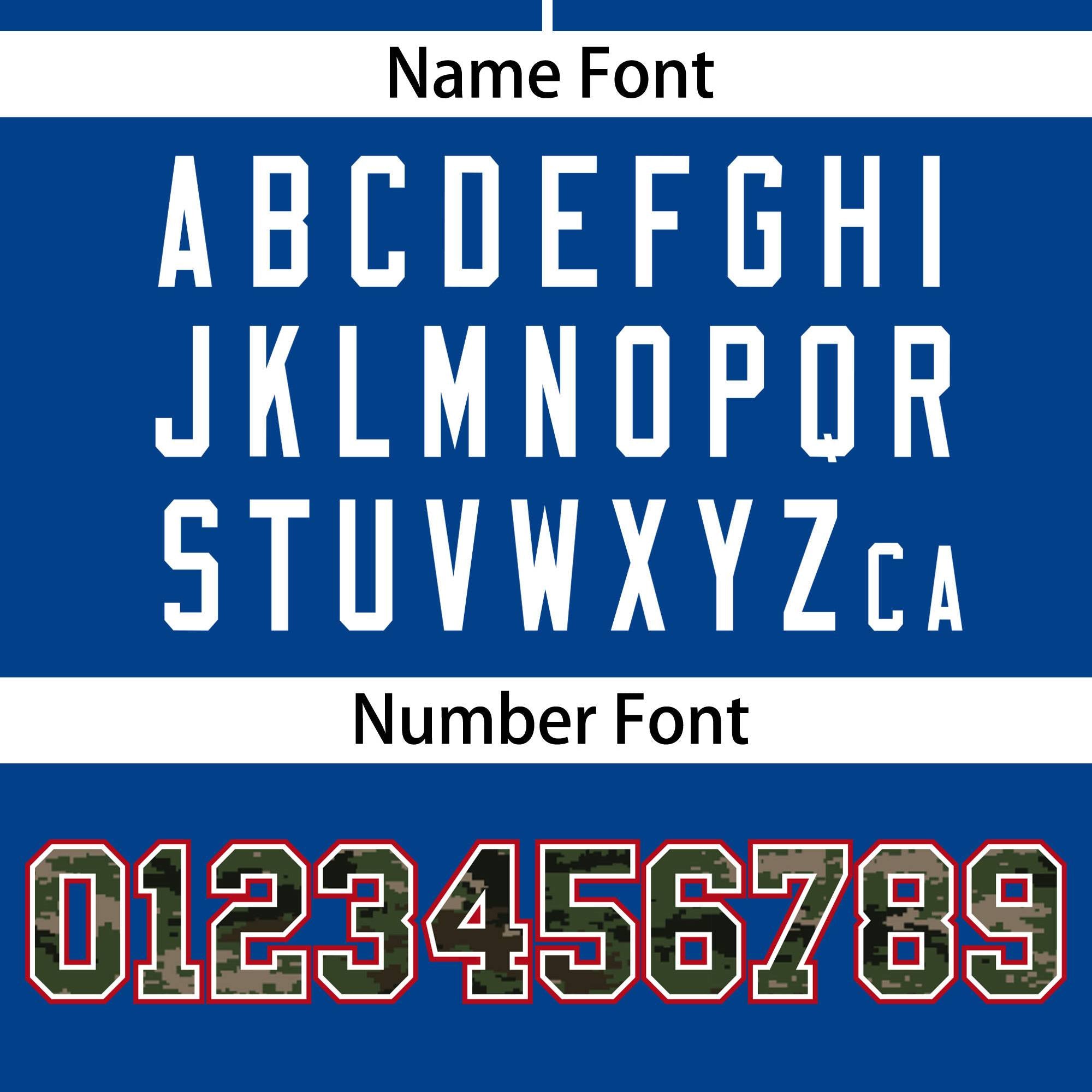 Custom Royal Personalized Camo Font Authentic Baseball Jersey