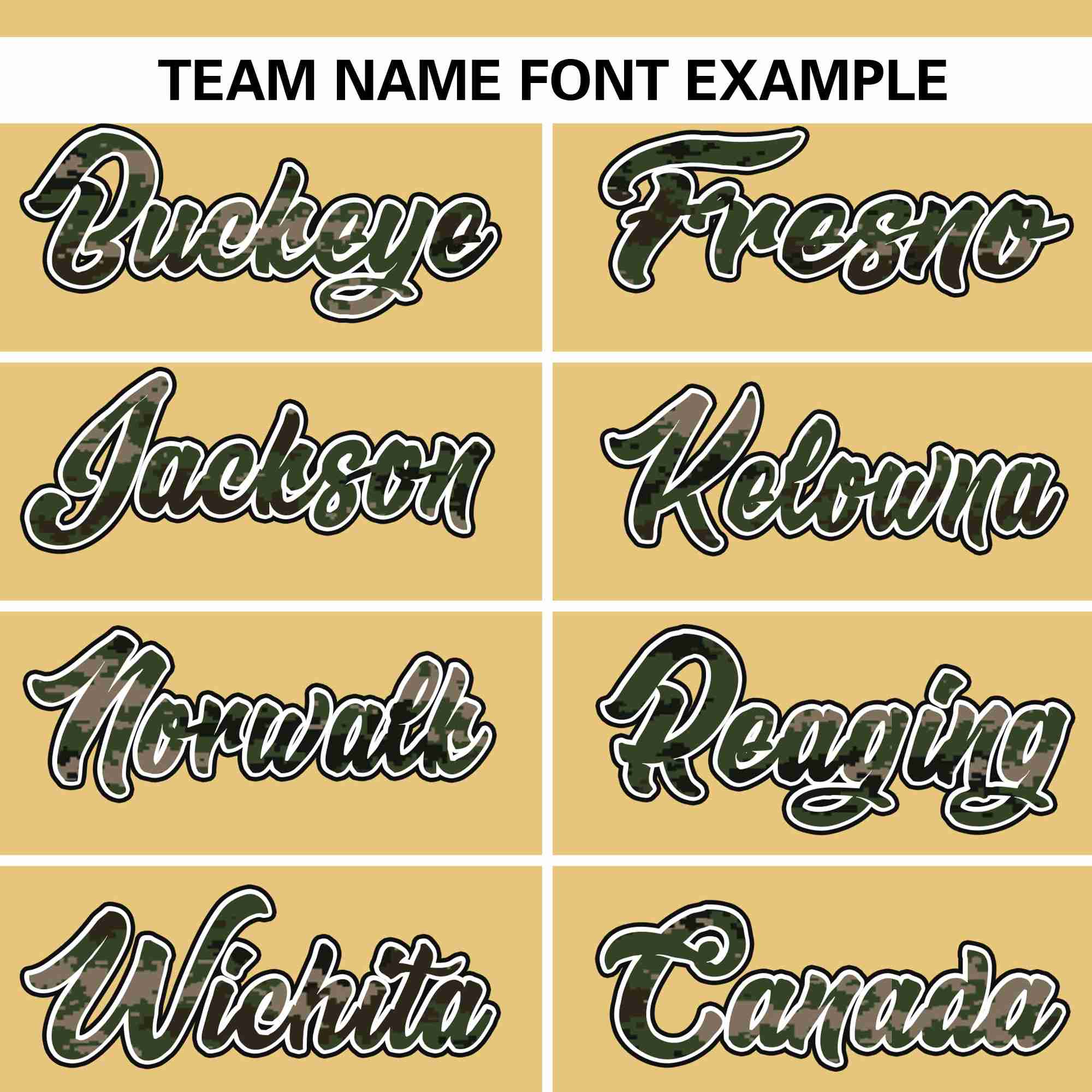 Custom Khaki Personalized Camo Font Authentic Baseball Jersey