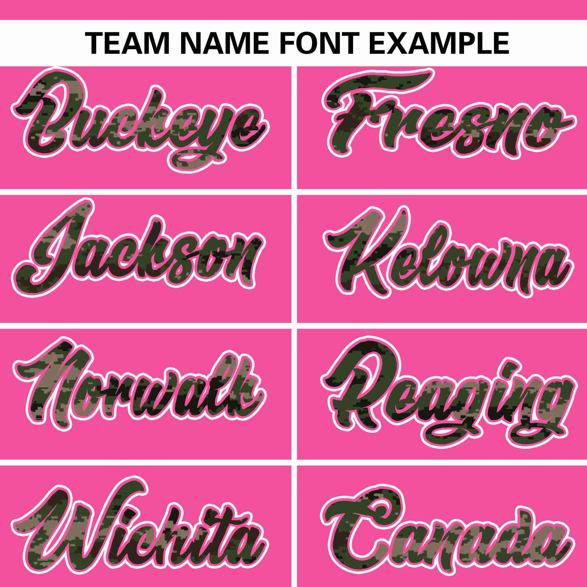 Custom Pink Personalized Camo Font Authentic Baseball Jersey