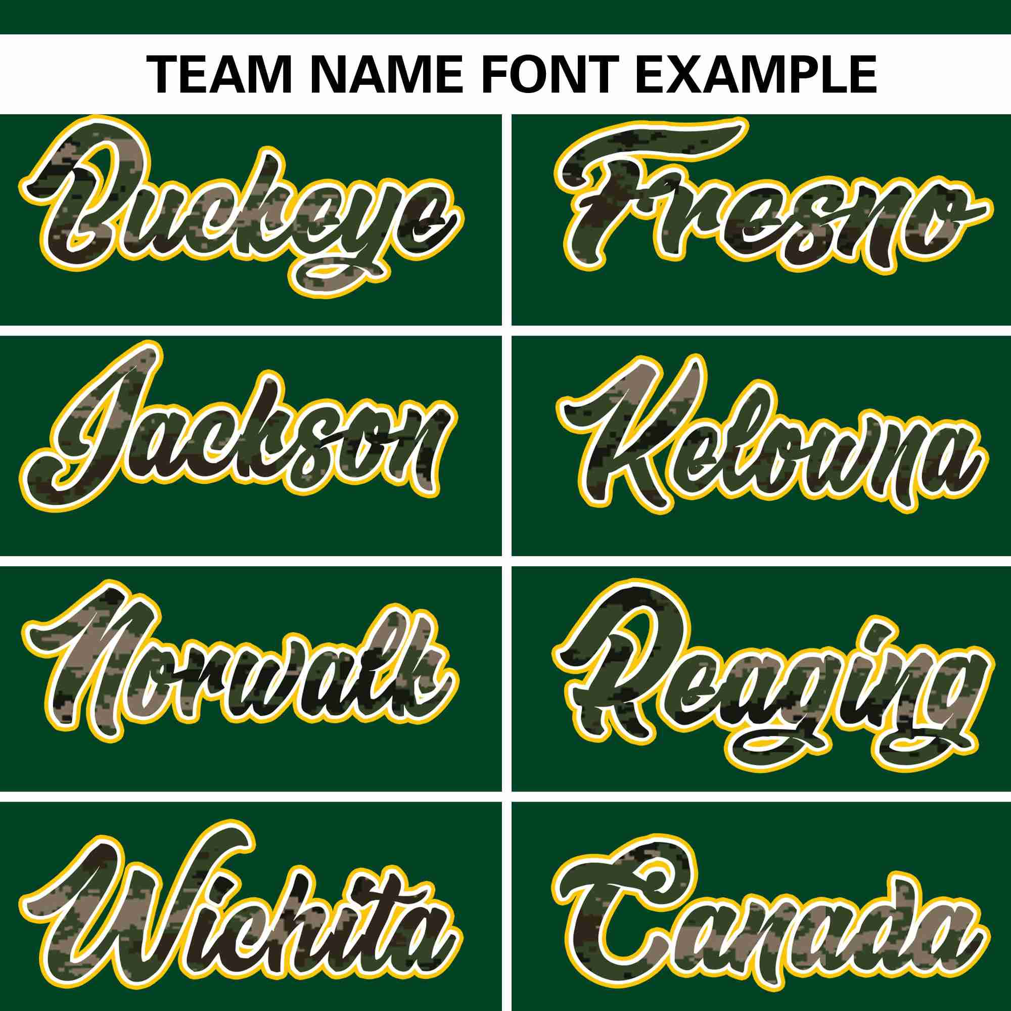 Custom Green Personalized Camo Font Authentic Baseball Jersey