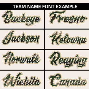 Custom Cream Personalized Camo Font Authentic Baseball Jersey