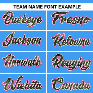 Custom Powder Blue Personalized Camo Font Authentic Baseball Jersey