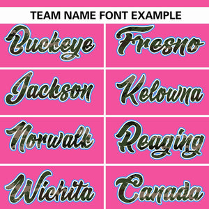 Custom Pink Personalized Camo Font Authentic Baseball Jersey