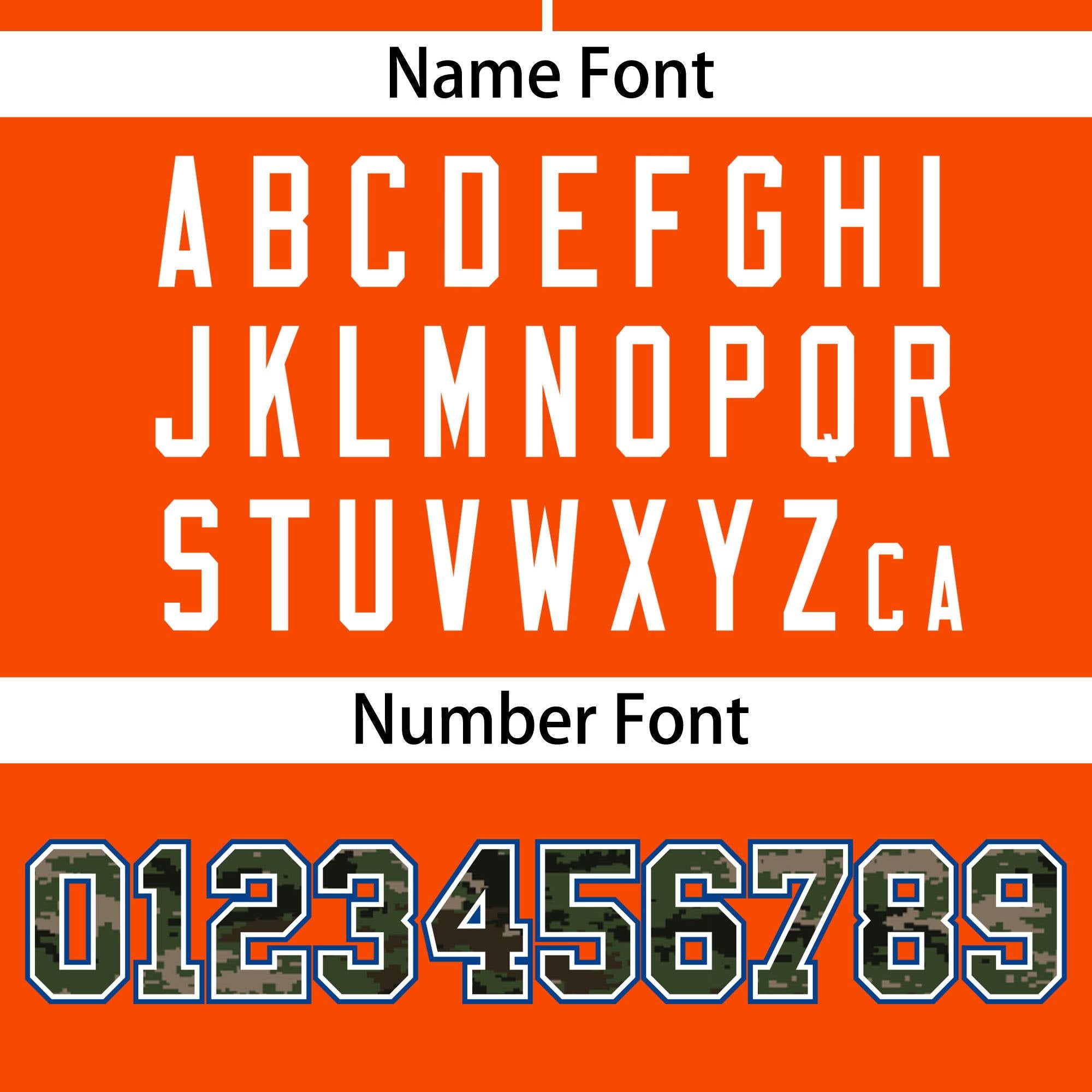 Custom Orange Personalized Camo Font Authentic Baseball Jersey