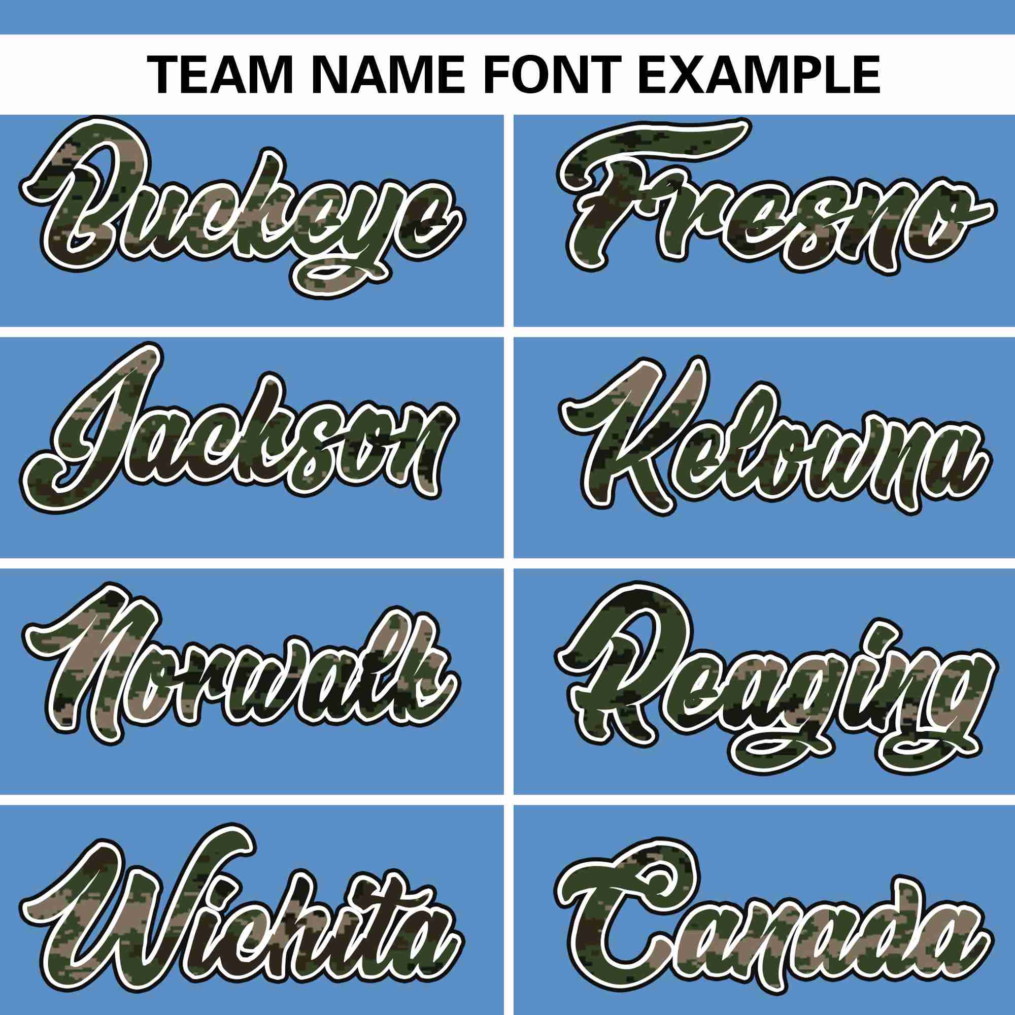 Custom Light Blue Personalized Camo Font Authentic Baseball Jersey