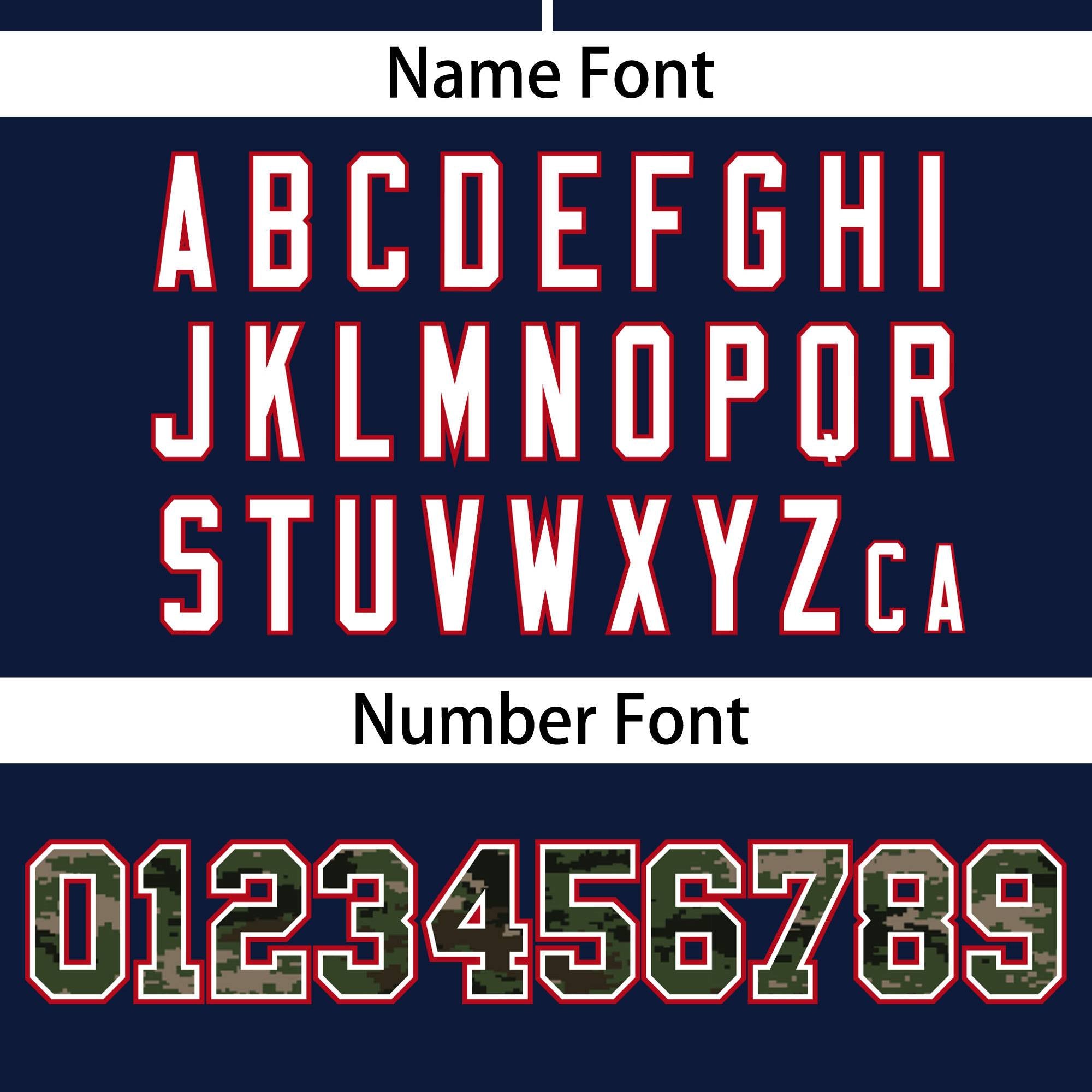 Custom Navy Personalized Camo Font Authentic Baseball Jersey