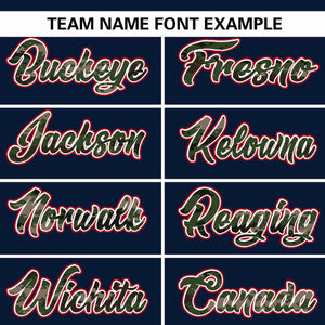 Custom Navy Personalized Camo Font Authentic Baseball Jersey