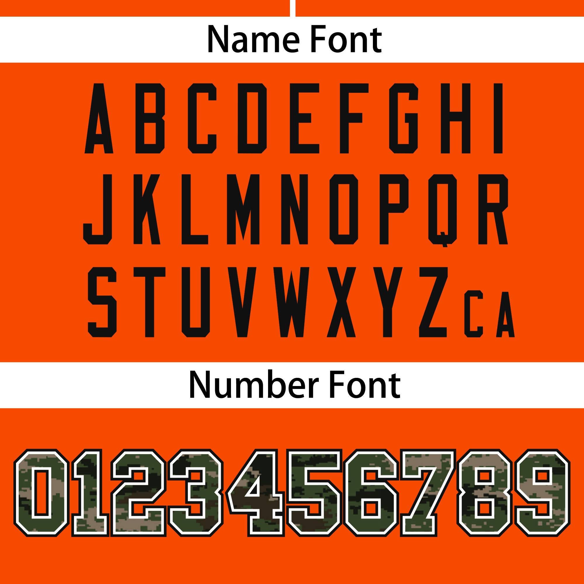 Custom Orange Personalized Camo Font Authentic Baseball Jersey