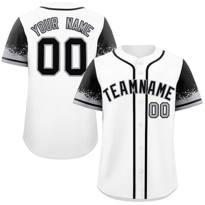 Custom White Black Personalized Raglan Sleeves Design Authentic Baseball Jersey