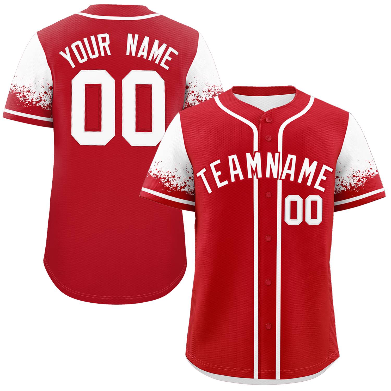 Custom Red White Personalized Raglan Sleeves Design Authentic Baseball Jersey