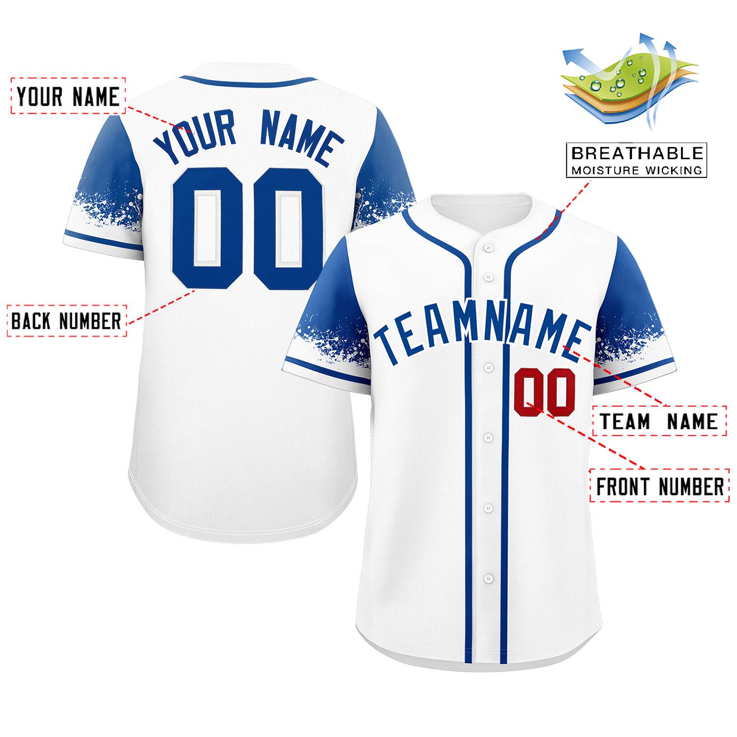 Custom White Royal Personalized Raglan Sleeves Design Authentic Baseball Jersey