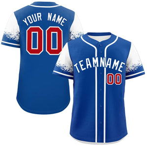 Custom Royal White Personalized Raglan Sleeves Design Authentic Baseball Jersey