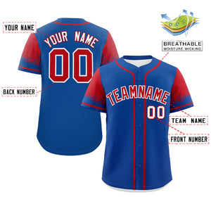 Custom Royal Red Personalized Raglan Sleeves Design Authentic Baseball Jersey