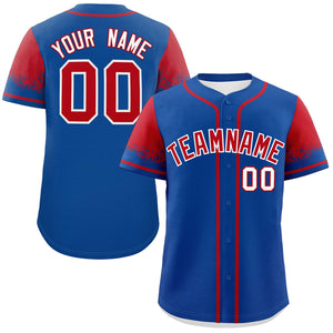 Custom Royal Red Personalized Raglan Sleeves Design Authentic Baseball Jersey