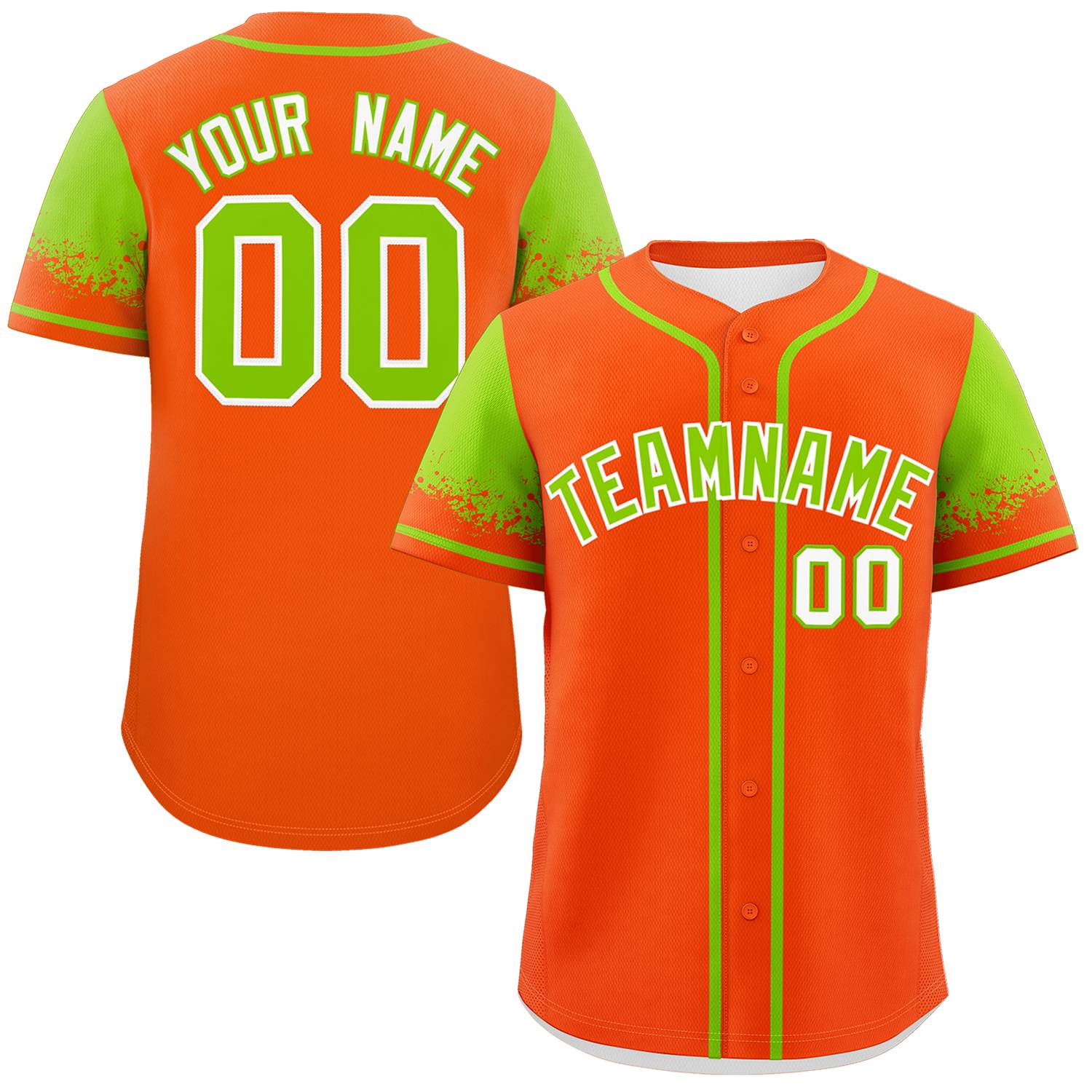 Custom Orange Neon Green Personalized Raglan Sleeves Design Authentic Baseball Jersey