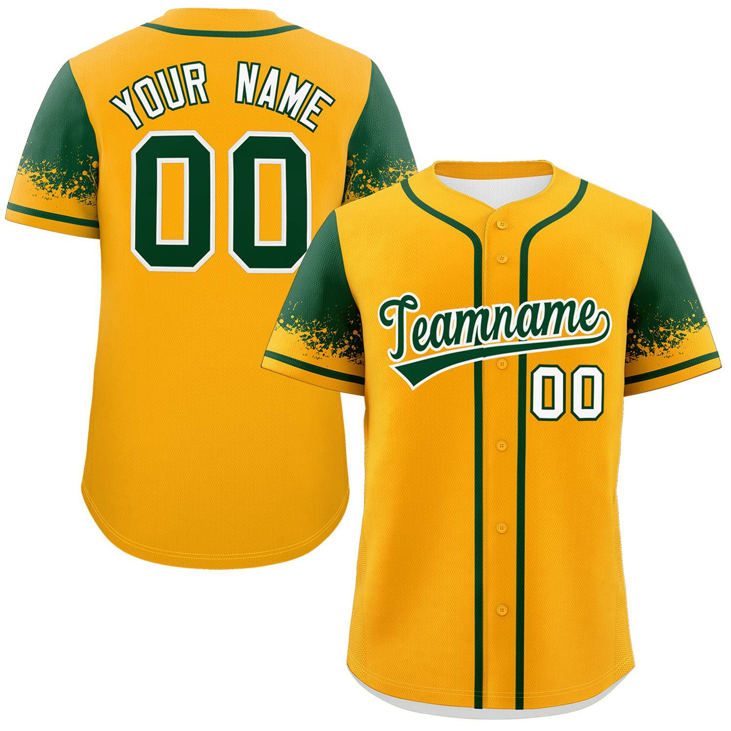 Custom Yellow Green Personalized Raglan Sleeves Design Authentic Baseball Jersey