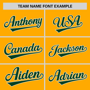 Custom Yellow Green Personalized Raglan Sleeves Design Authentic Baseball Jersey