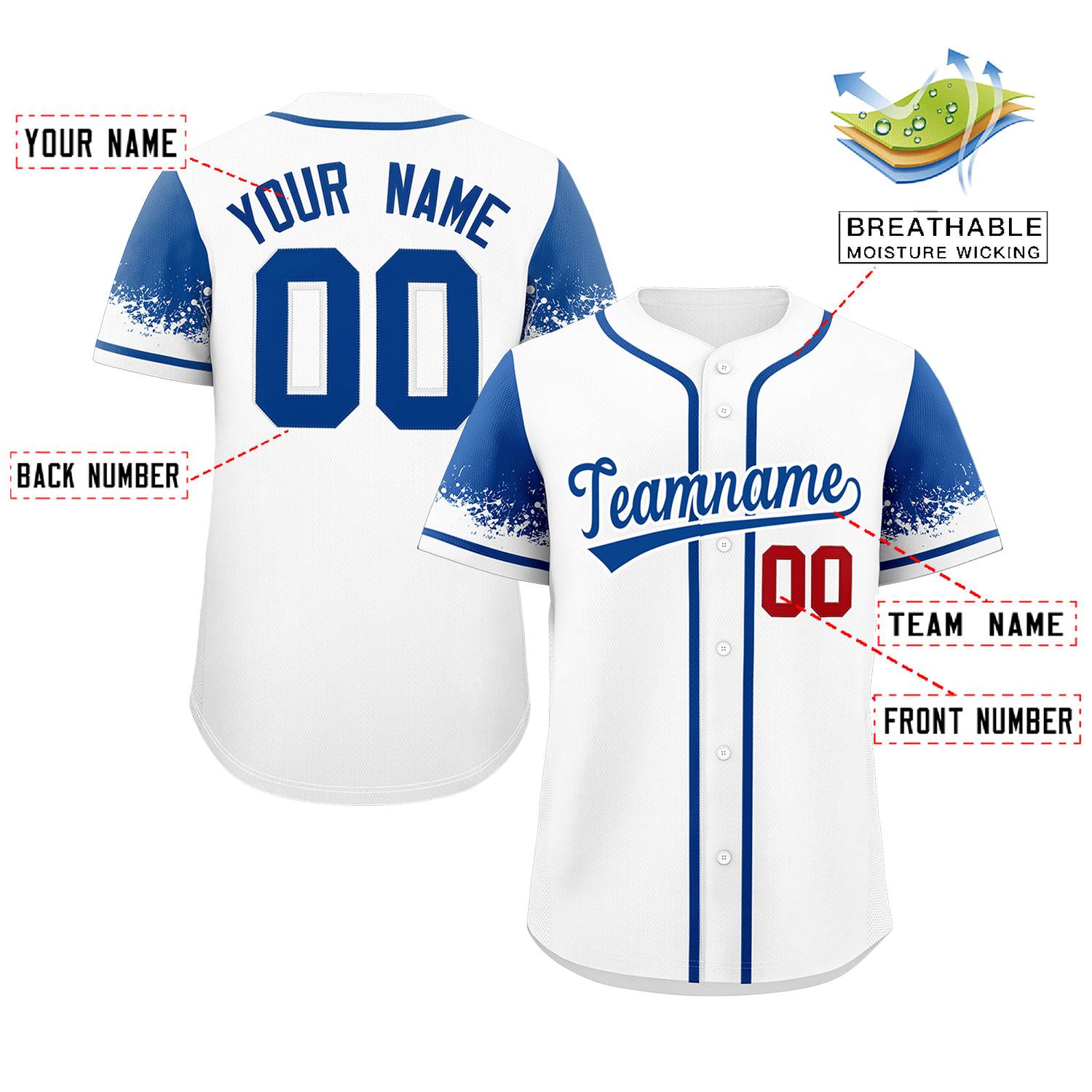 Custom White Royal Personalized Raglan Sleeves Design Authentic Baseball Jersey