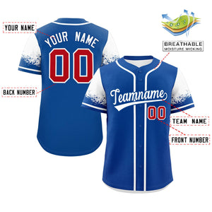 Custom Royal White Personalized Raglan Sleeves Design Authentic Baseball Jersey