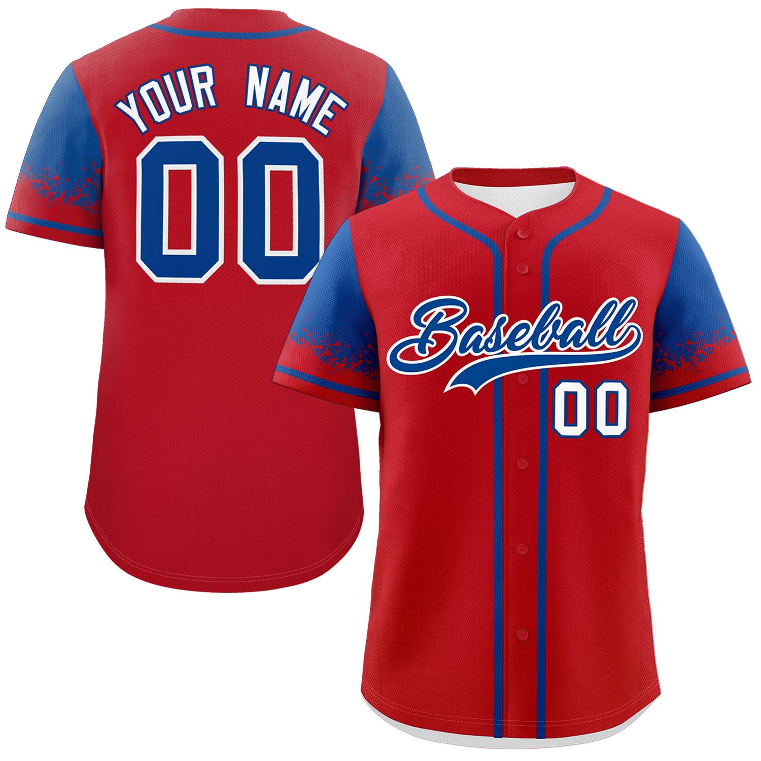 Custom Red Royal Personalized Raglan Sleeves Design Authentic Baseball Jersey