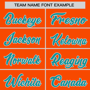 Custom Orange Aqua Personalized Raglan Sleeves Design Authentic Baseball Jersey