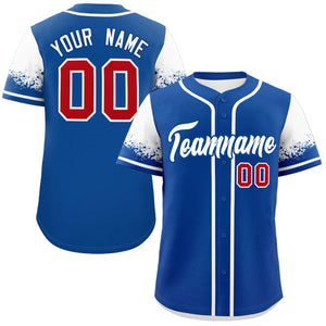 Custom Royal White Personalized Raglan Sleeves Design Authentic Baseball Jersey