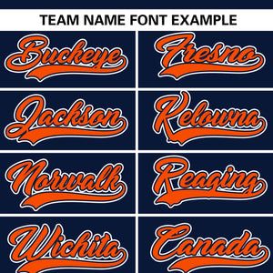 Custom Navy Gray-Orange Stripe Fashion Raglan Sleeves Authentic Baseball Jersey