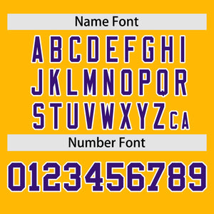 Custom Yellow Purple Personalized Gradient Side Design Authentic Baseball Jersey