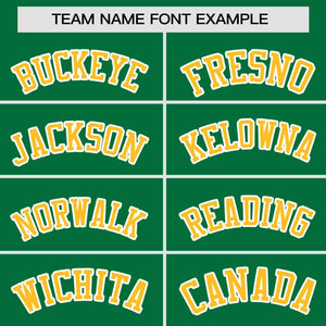 Custom Kelly Green Gold Personalized Gradient Side Design Authentic Baseball Jersey