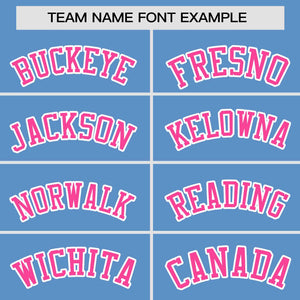 Custom Light Blue Pink Personalized Gradient Side Design Authentic Baseball Jersey