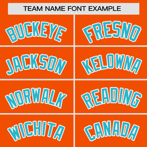 Custom Orange Aqua Personalized Gradient Side Design Authentic Baseball Jersey