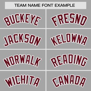 Custom Gray Crimson Personalized Gradient Side Design Authentic Baseball Jersey