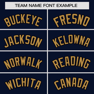 Custom Navy Old Gold Personalized Gradient Side Design Authentic Baseball Jersey