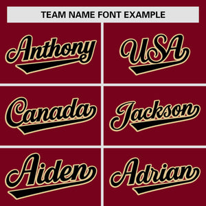 Custom Crimson Khaki Personalized Gradient Side Design Authentic Baseball Jersey