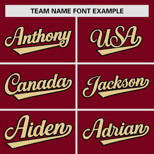 Custom Crimson Khaki Personalized Gradient Side Design Authentic Baseball Jersey